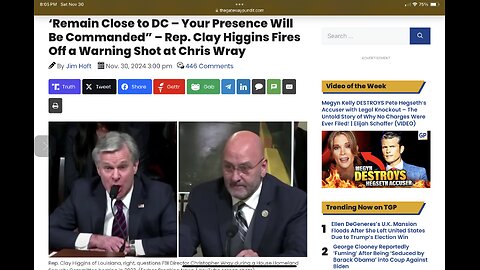 ‘Remain Close to DC – Your Presence Will Be Commanded” – Rep. Clay Higgins Fires Off a Warning Shot