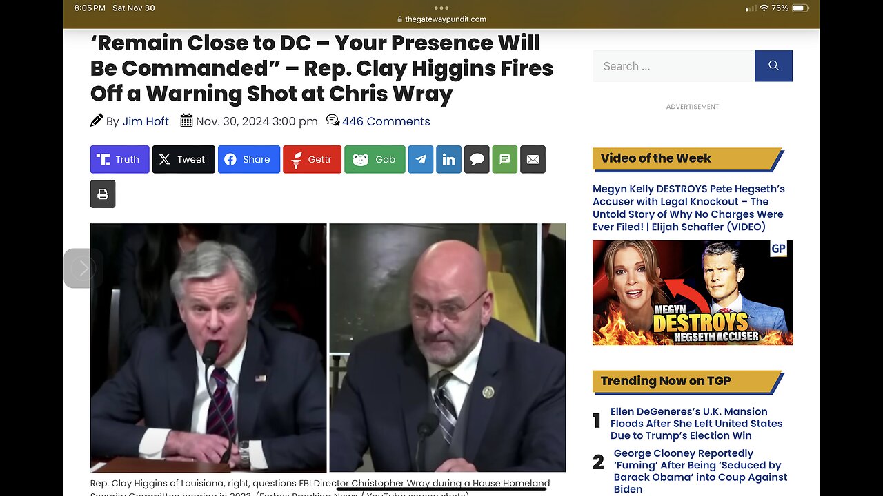 ‘Remain Close to DC – Your Presence Will Be Commanded” – Rep. Clay Higgins Fires Off a Warning Shot