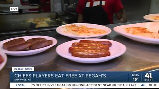 Chiefs players eat free at Pegah's Family Restaurant in Shawnee