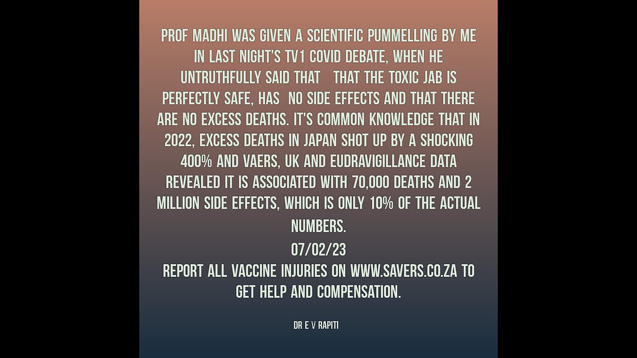 Prof Madhi misleads citizens about vaccine