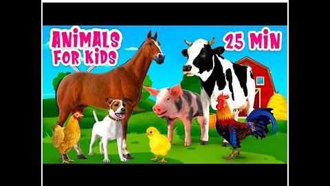 Animals for Kids 25 min Farm animal sound| kids cartoon