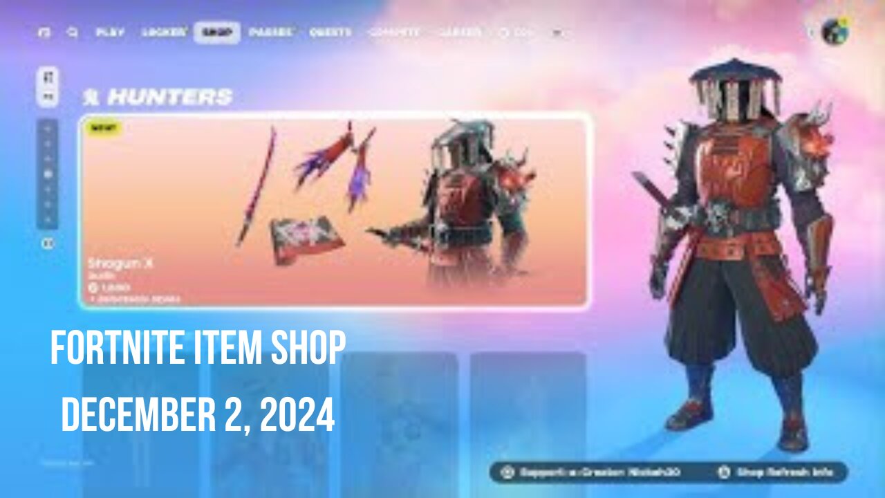 Fortnite Item Shop|December 2, 2024(*New* Shogun X Bundle)