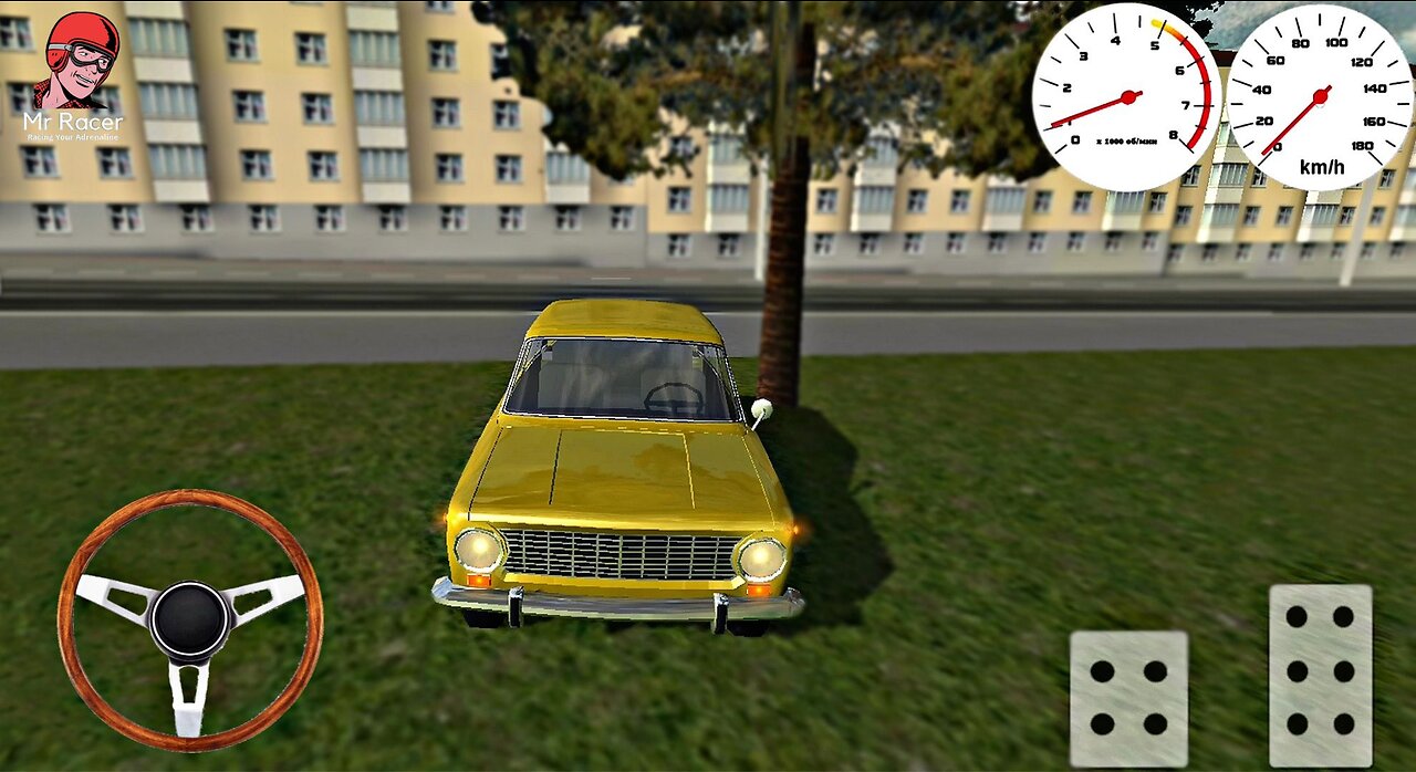 Yellow classic car in the daytime - Russian Classic Car Simulator - Android GamePlay