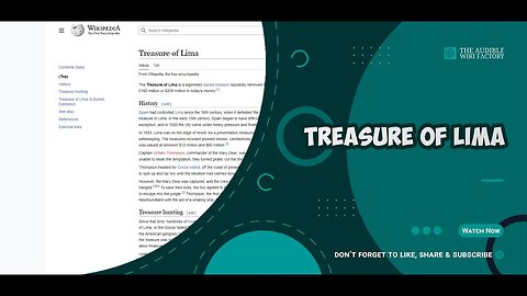 The Treasure of Lima is a legendary buried treasure reputedly removed from Lima, Peru, in 1820