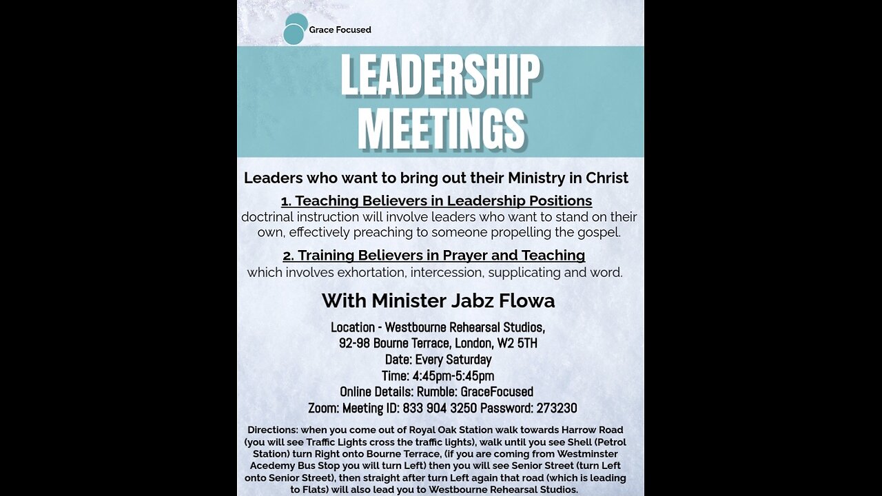 Leadership Meetings - Our Works In The Lord Part 1 Session 4