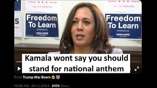 Kamala Harris response to should people stand for national anthem