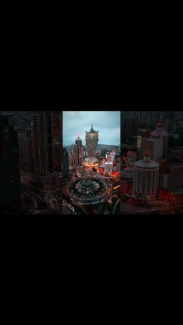 The Grand Lisboa Macau Casino Hotel, a grandiose skyscraper with 58 floors and a height of 260 m...