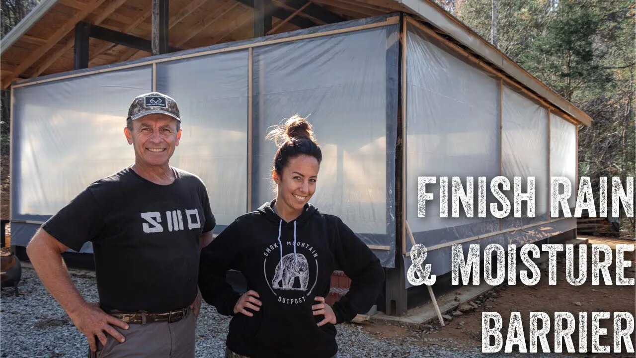 S2 EP59 | OFF GRID TIMBER FRAME CABIN | WOODWORK | FINISH RAIN BARRIER & MOISTURE BARRIER