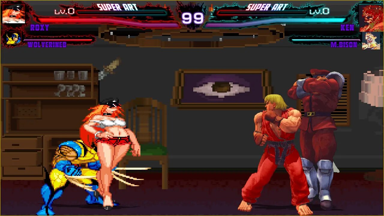 Mugen: Roxy/Wolverine vs Ken/M. Bison