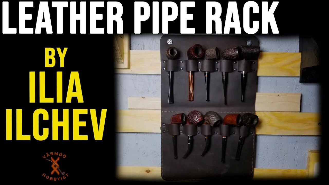 Leather Pipe Rack by Ilia Ilchev.