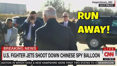 Biden RUNS AWAY from Chinese Spy Balloon Questions…