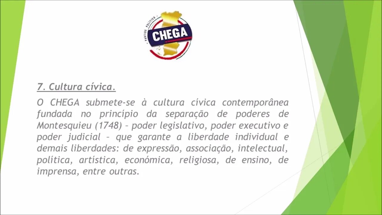 7 O Chega ponto por ponto.