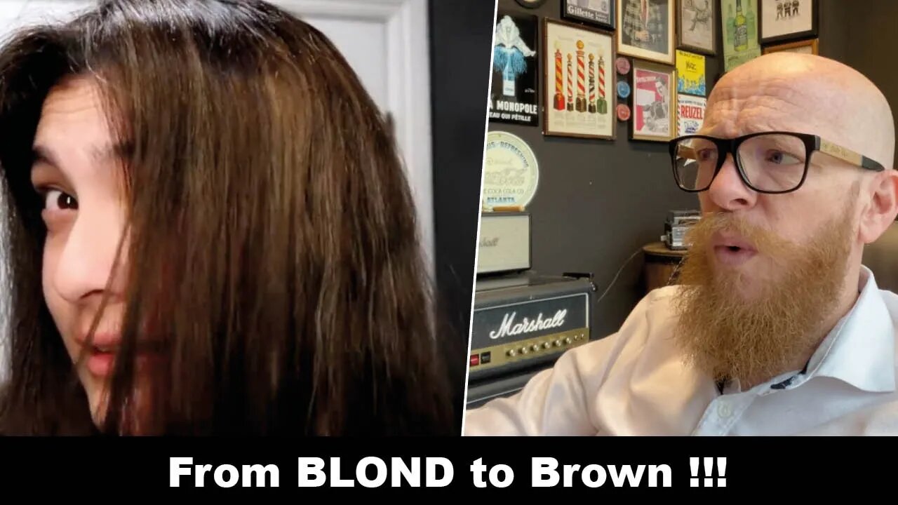 She is going from blond to brown - Hairdresser reacts to hair fails