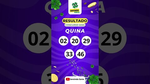 🍀 Resultado QUINA 6065 | Sentindo Sorte #shorts