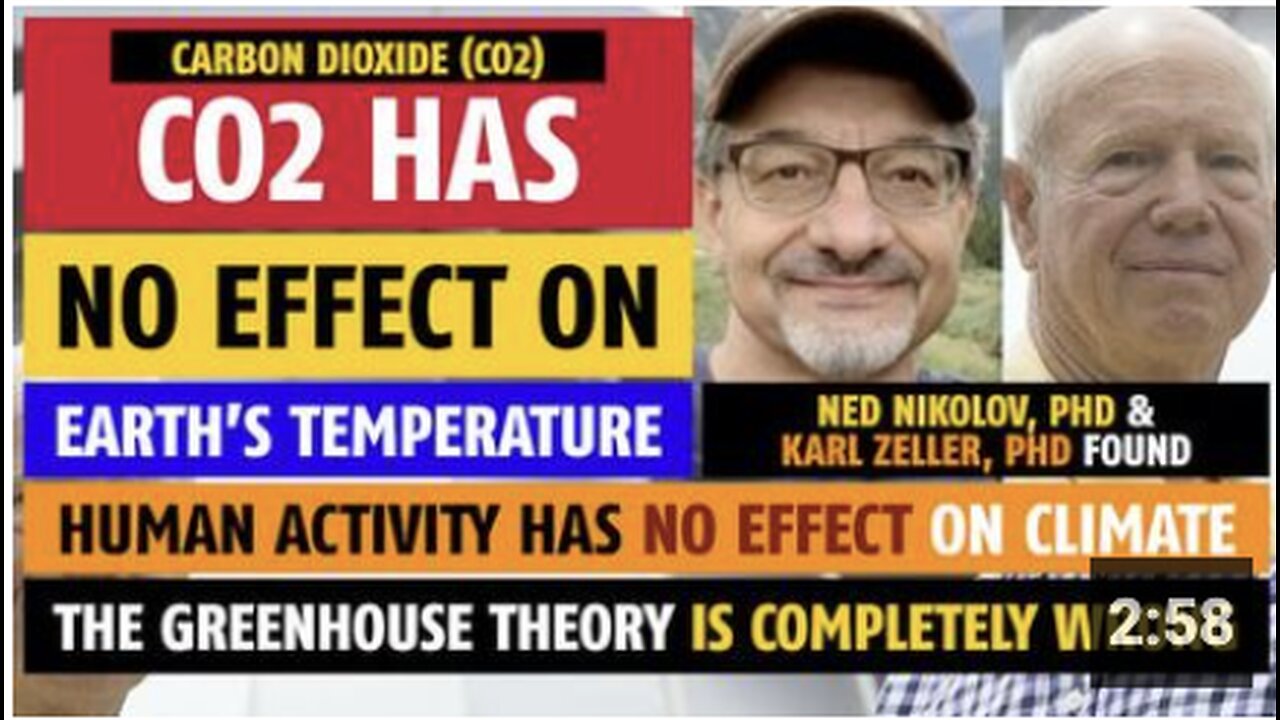 Carbon dioxide (CO2) has NO effect on earth's temperature, says Ned Nikolov, PhD & Karl Zeller, PhD