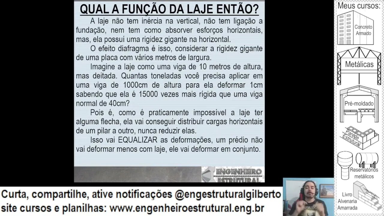 Como lajes influenciam no contraventamento de prédiosenquete 67% erro #engestrutural