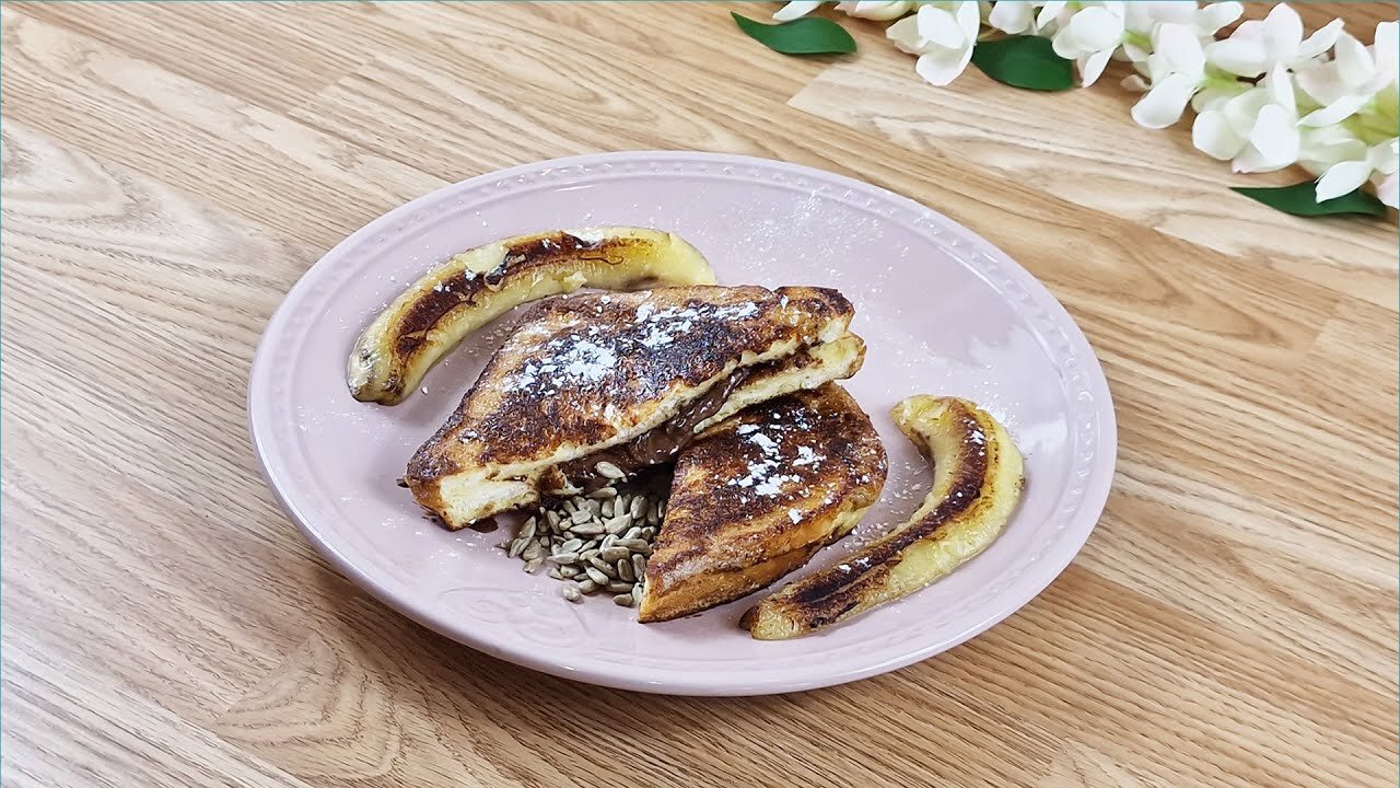 French Toast With Chocolate And Banana - Nice Tasty Food