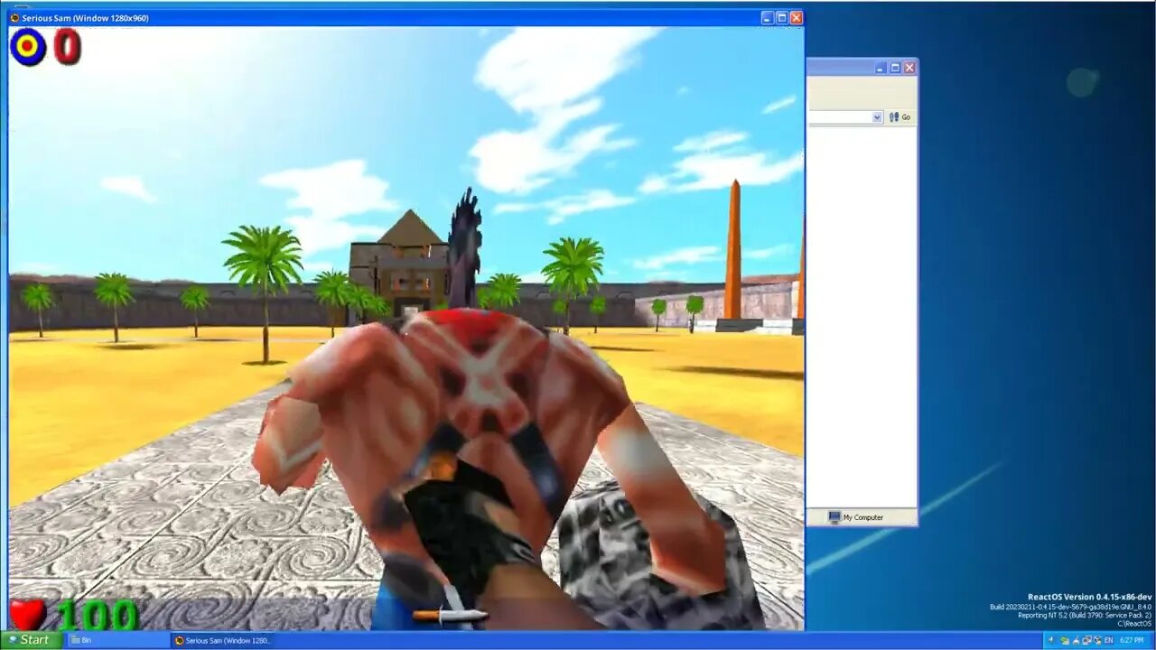 ReactOS running Serious Sam Alpha and Half-Life