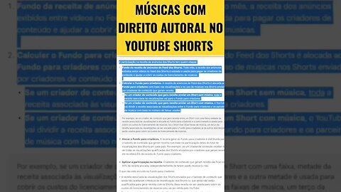 MONETIZAÇÃO DO YOUTUBE SHORTS | Vale a Pena Usar Músicas Com Direito Autoral nos Vídeos do Shorts?