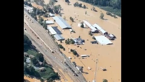 FOOTAGE FROM THE SKY OF THE DEVASTATING FLOODING AND AFTERMATH DAMAGE IN WESTERN NORTH CAROLINA.