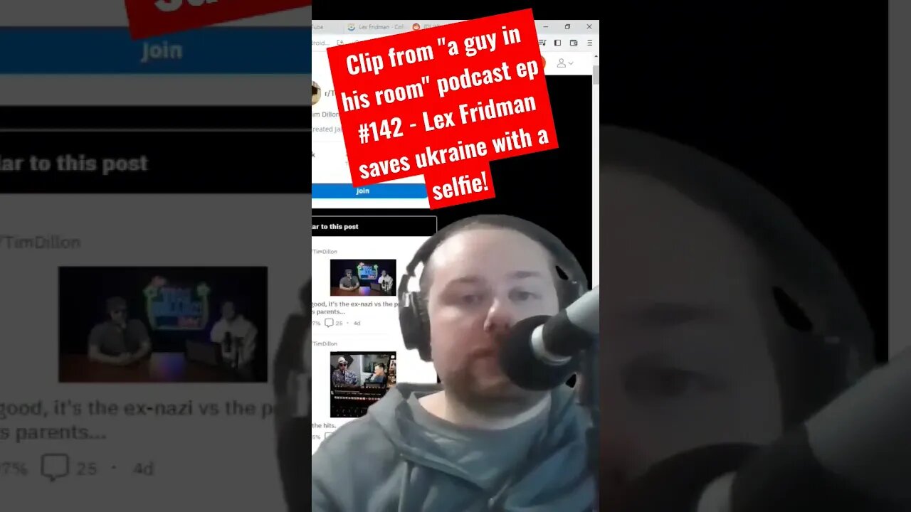 Lex Fridman saved Ukraine with his selfie. (clip from 'a guy in his room' podcast episode 142)