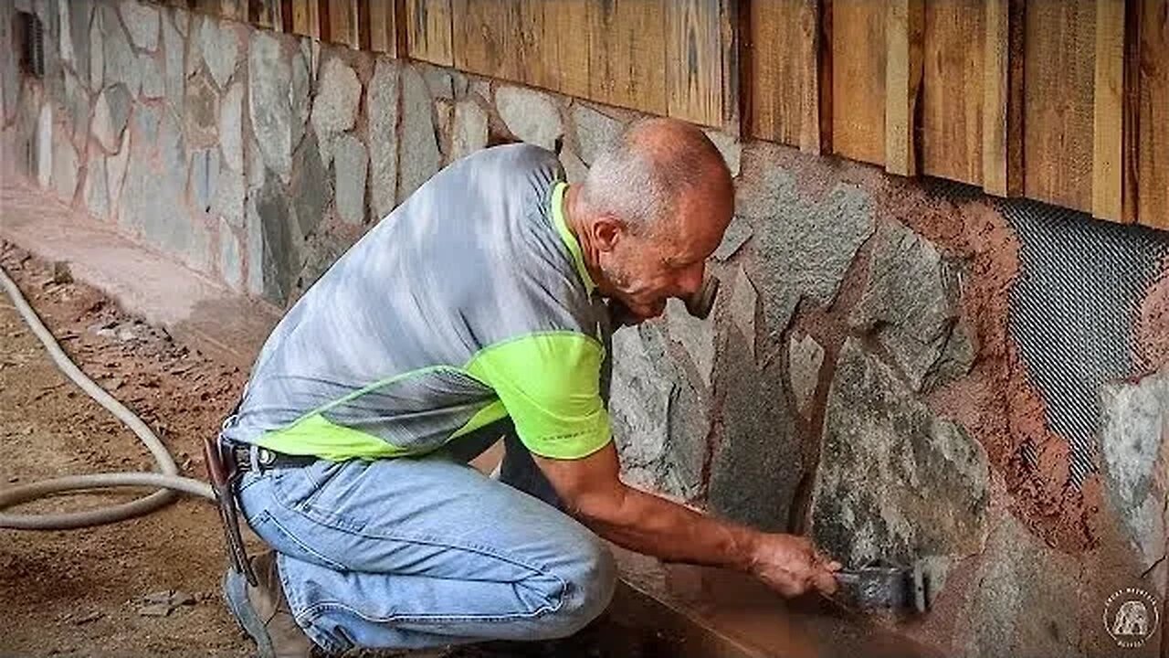 TIMBER FRAME CABIN ROCK FOUNDATION | INTERIOR DOOR TRIM | SHOU SUGI BAN FINISH