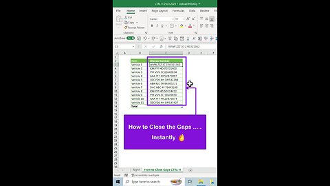 Excel Keyboard Shortcut for closing Gaps in Text Strings - it will save you a Tonne of Time👊🏿