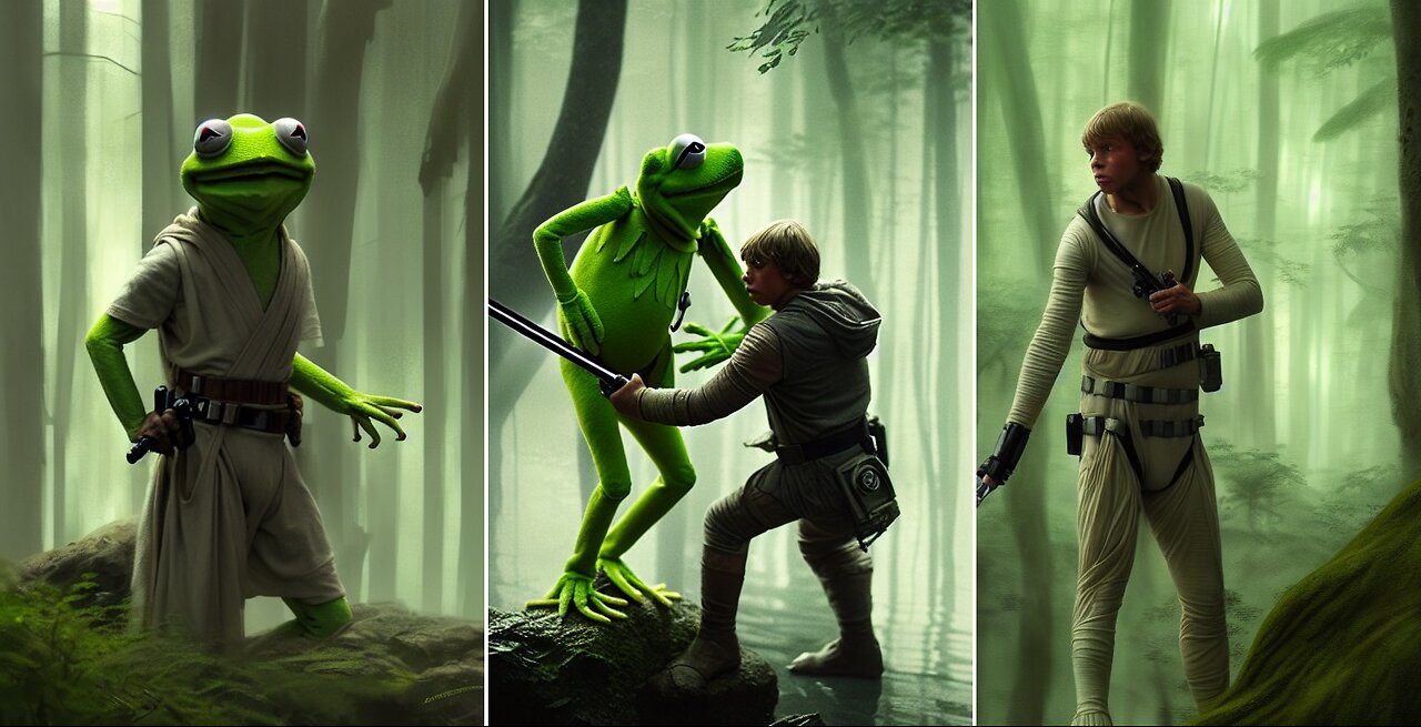 LUKE SKYWALKER Trains with KERMIT the FROG!