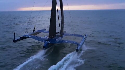 A CRASHED FOIL Puts Huge Tri, SVR LAZARTIGUE Out Of Their Jules Verne Round The World Speed Attempt