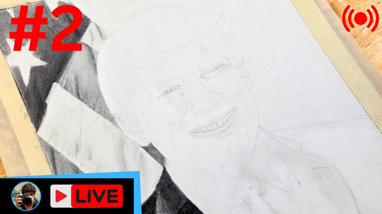 #2 DONALD J TRUMP PORTRAIT DRAWING- LIVE