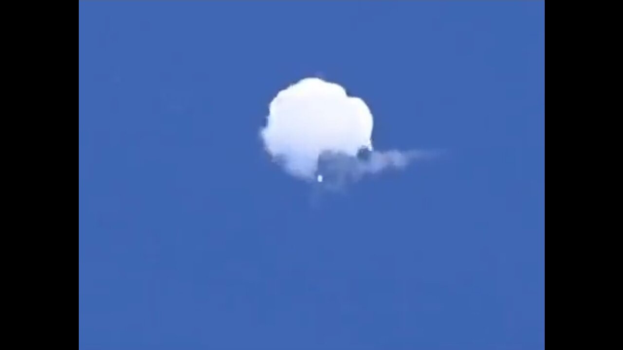 Close Up Of The China Spy Balloon Being Destroyed