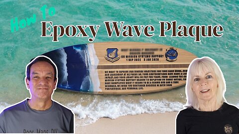 How to Create Epoxy Waves on a Surfboard Cutting Board | DIY Farewell Gift with Raised Words & Logos