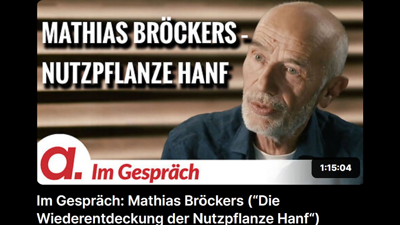 May 30, 2024..🇪🇺👉APOLUT-IM GESPRÄCH👈🇪🇺..🥇..🇩🇪🇦🇹🇨🇭🇪🇺 ..☝️🧠.. Im Gespräch： Mathias Bröckers (“Die Wiederentdeckung der Nutzpflanze Hanf“)