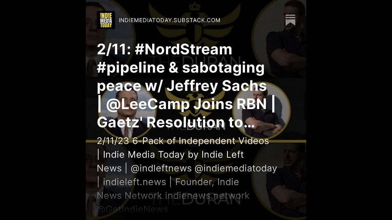 2/11: Nord Stream pipeline & sabotaging peace w/Jeffrey Sachs | Lee Camp Joins RBN + more!