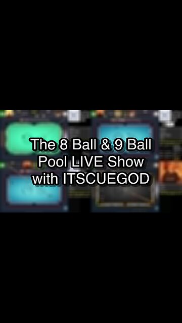 The 8 Ball & 9 Ball Pool LIVE Show with ITSCUEGOD