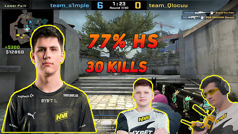 B1T INSANE AIM (77% HS) + S1MPLE PERFECTO (CSGO)