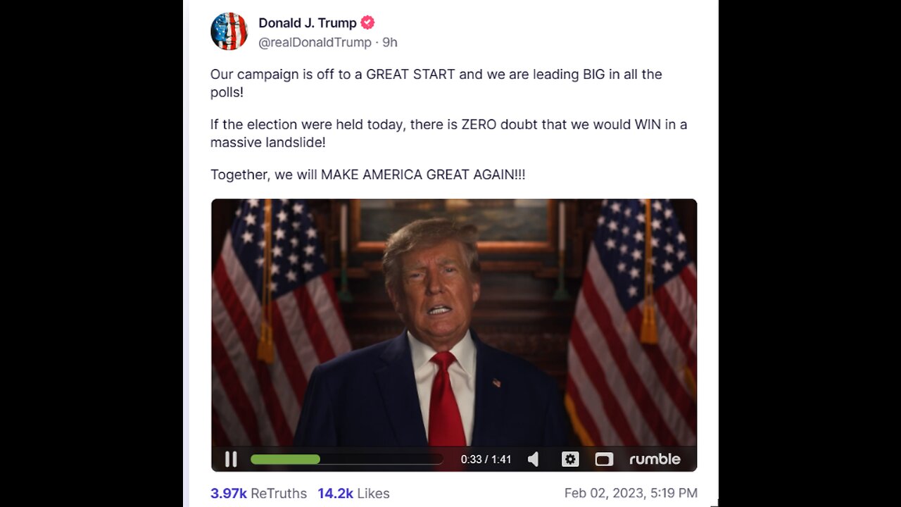 Donald J. Trump Our campaign is off to a GREAT START and we are leading BIG in all the polls!