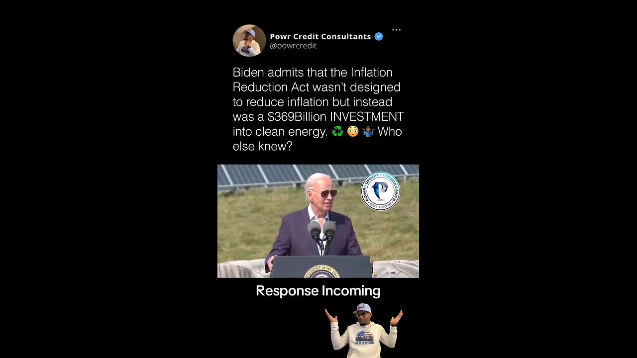 Oops Biden Slips up Exposes Inflation reduction act really a climate green bill