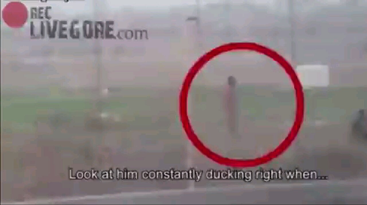 Israeli sniper killing an innocent Palestinian for fun