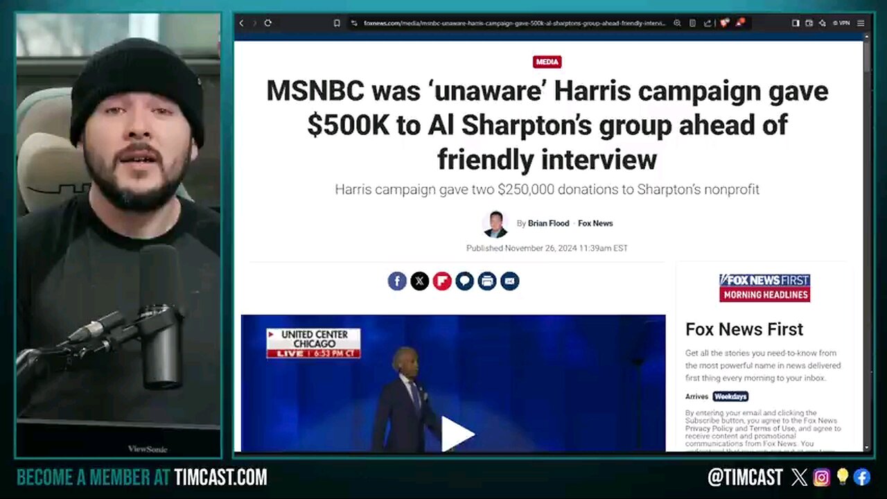 ⬛️🇺🇸 MSNBC's Al Sharpton Group Was PAID $500k By Kamala Campaign, Democrats PAID MEDIA To Shill