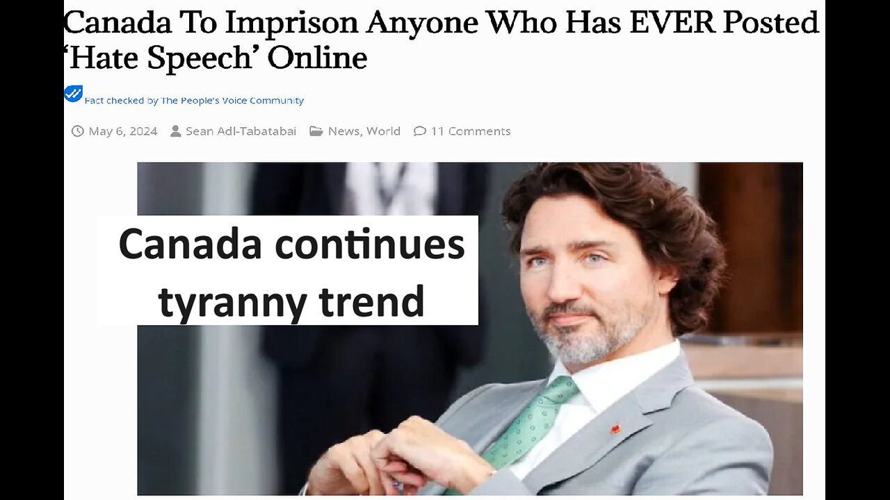 Canada to imprison you if you don’t delete “hate speech”