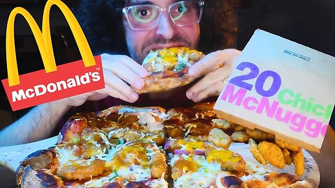 MCDONALDS CHICKEN NUGGET PIZZA !!! *DIPPING SAUCE TOPPINGS* ASMR NO TALKING | NOMNOMSAMMIEBOY