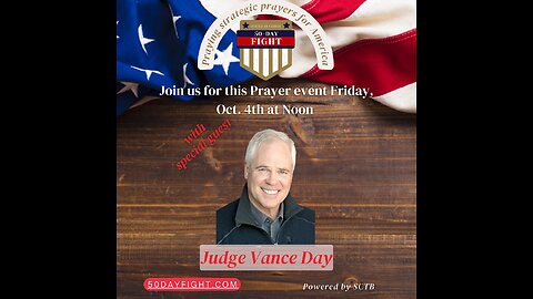 Re-broadcast 50 day fight - Oct. 4th Event OKLAHOMA / OREGON Judge Vance Day