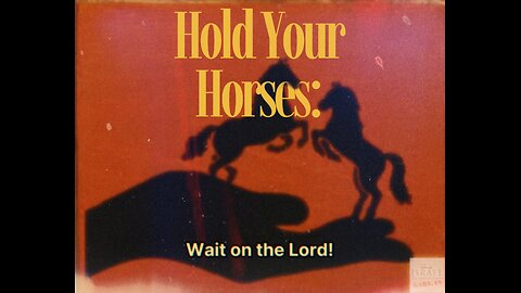 HOLD YOUR HORSES: WAIT ON THE LORD!