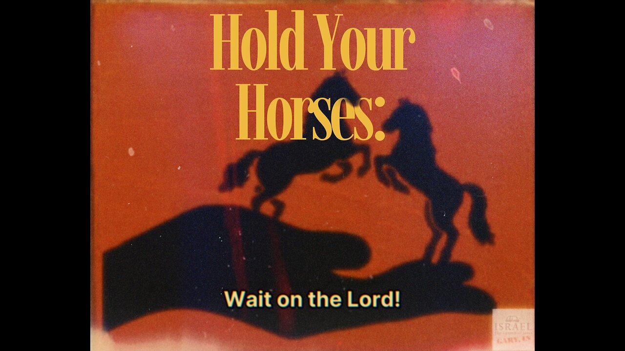 HOLD YOUR HORSES: WAIT ON THE LORD!