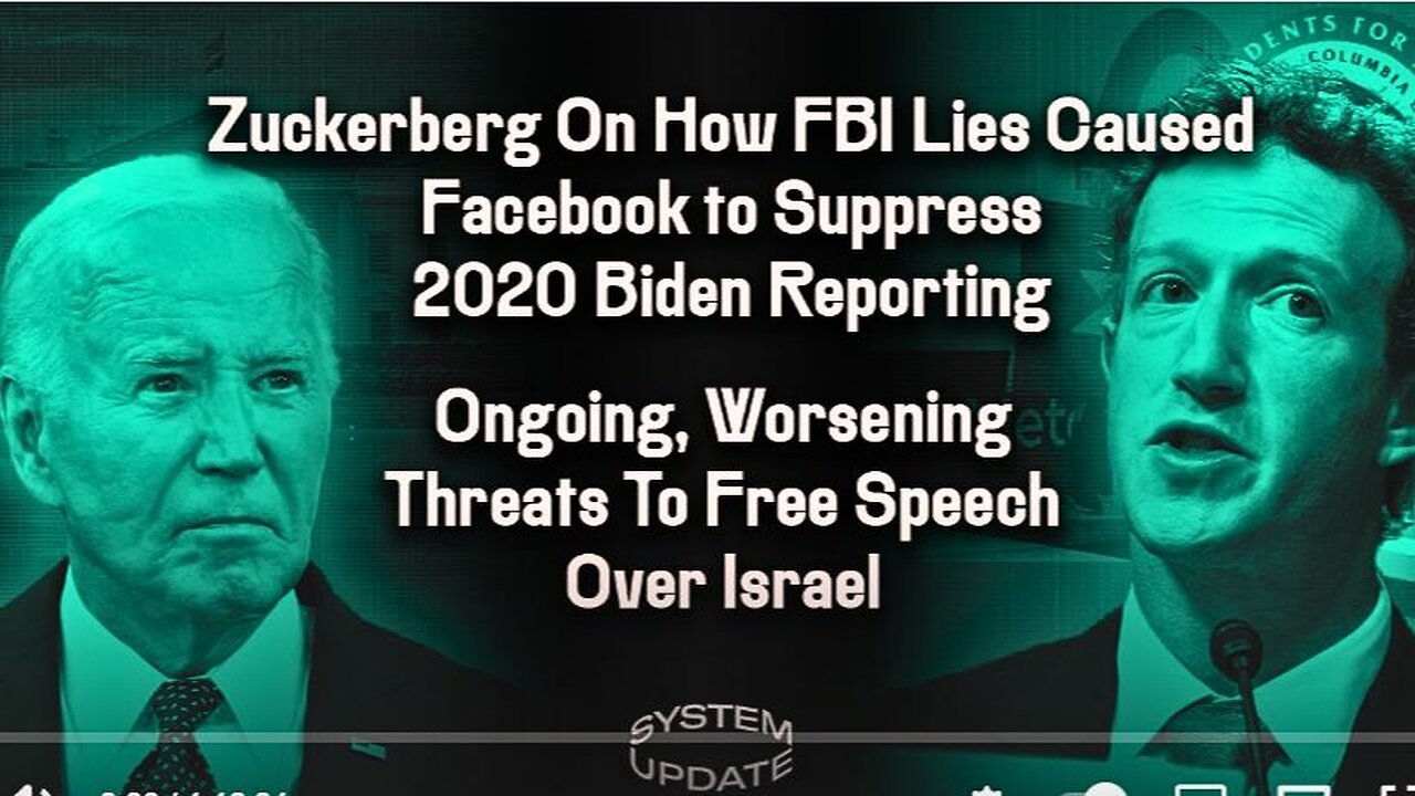 Mark Zuckerberg On How FBI Lies Caused Facebook to Suppress 2020 Biden Reporting - 08/29/2024