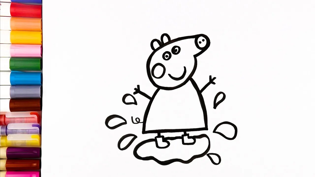 Drawing and Coloring Peppa Pig!