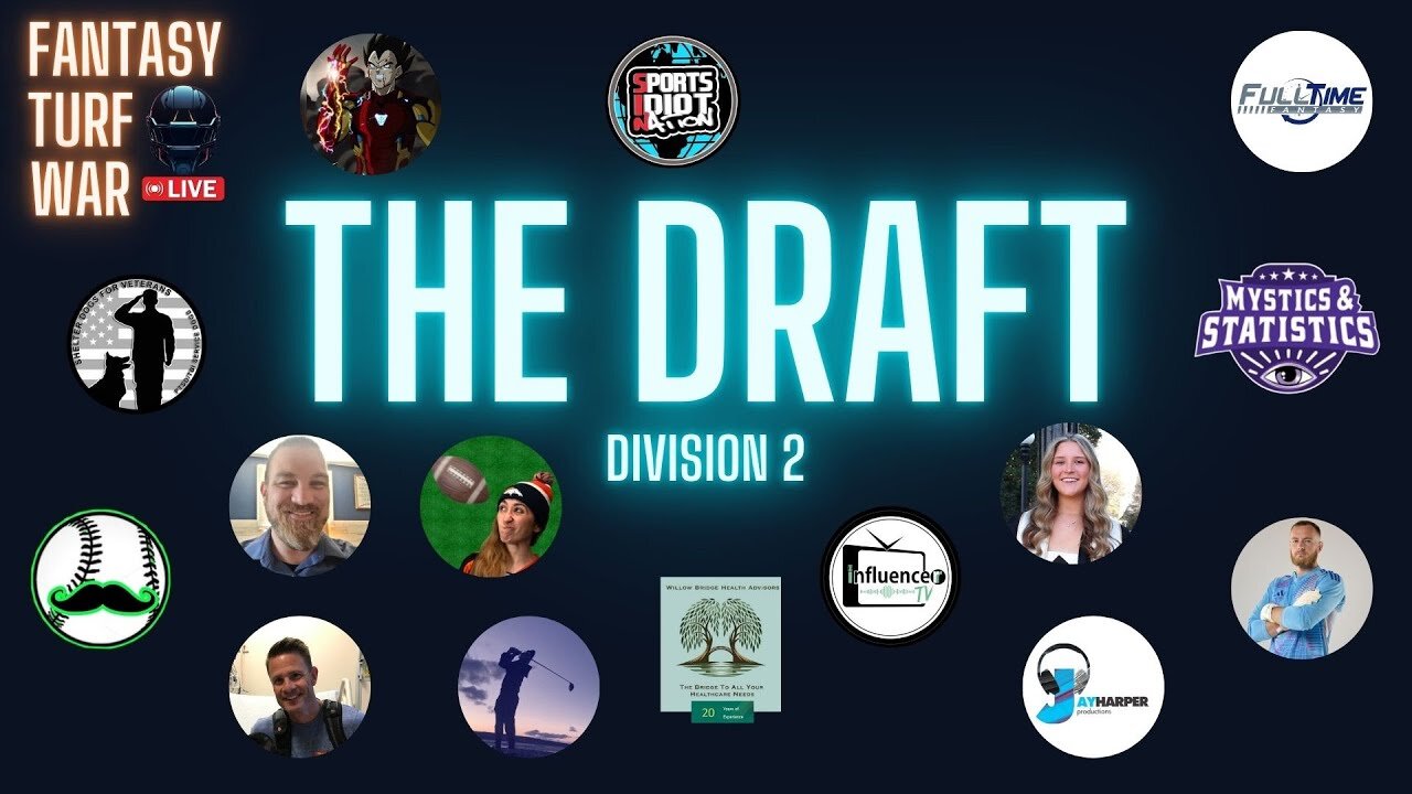 LIVE 16-Team Fantasy Football Draft 2024 | Fantasy Turf War - Division 2 - S1E38