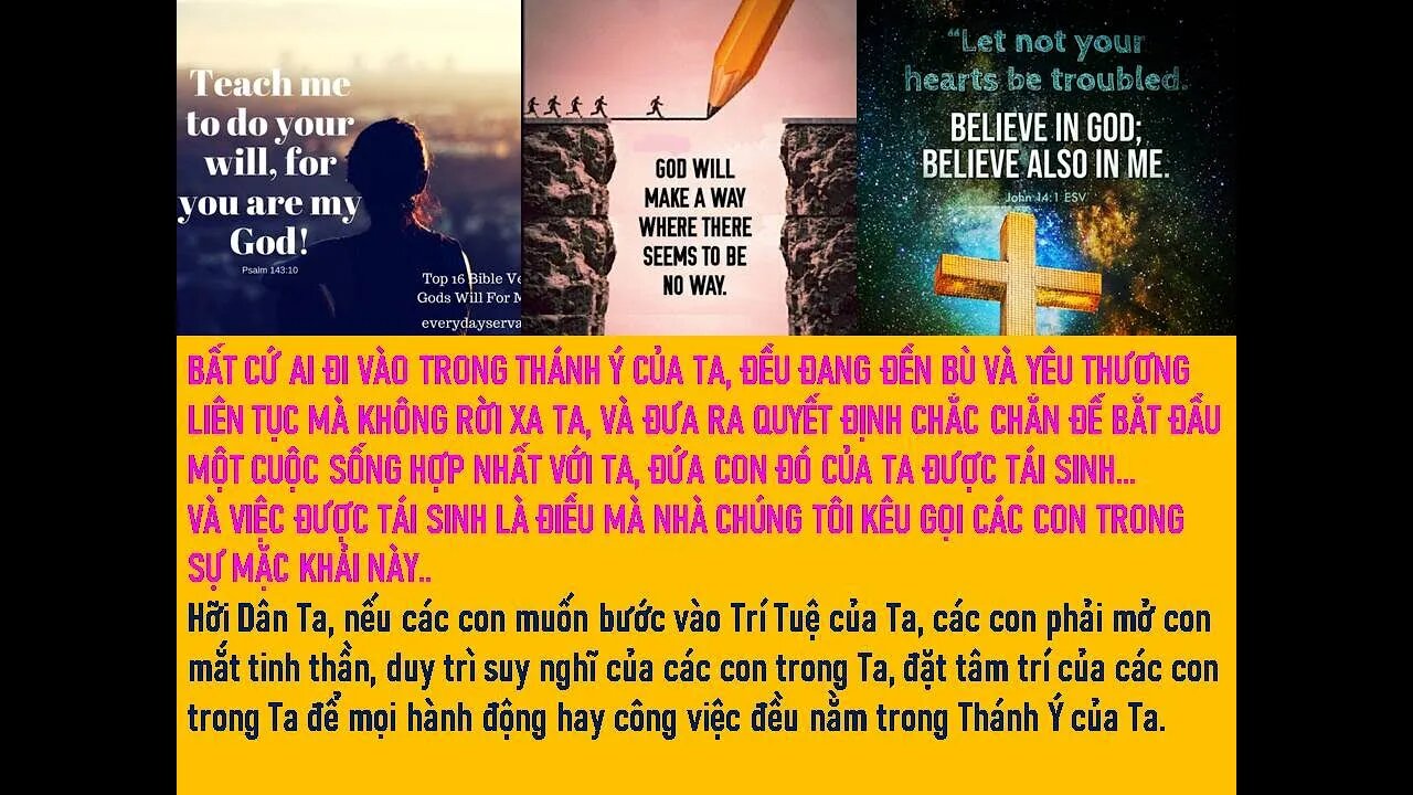 BẤT CỨ AI ĐI VÀO TRONG THÁNH Ý CỦA TA, SỐNG HỢP NHẤT VỚI TA, ĐỨA CON ĐÓ ĐƯỢC TÁI SINH.