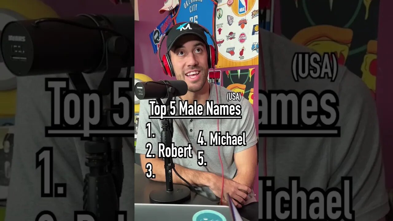 Guessing the Top 5 USA Male Names with Jake Miller!! #shorts #names #top5 #list #male #collab